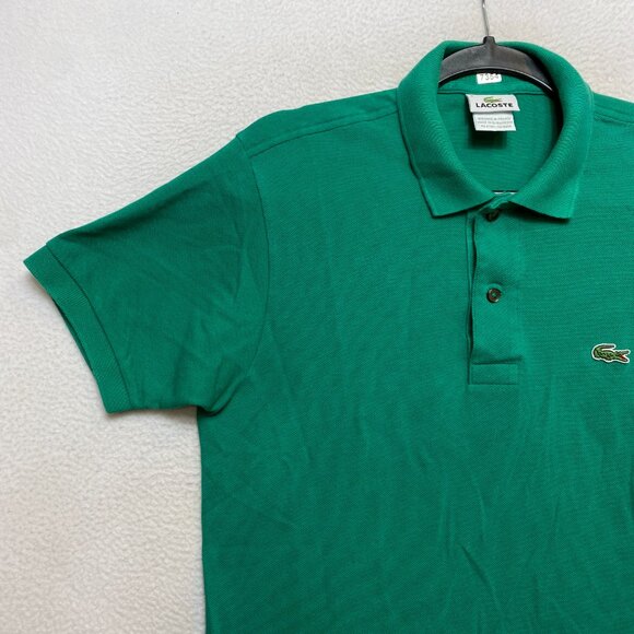 Lacoste Polo Shirt Mens Size 3 Green Short Sleeve Classic Fit Crocodile Logo - Picture 5 of 9